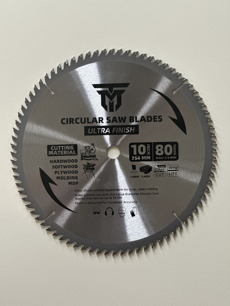 Trademark 10" 80 Tooth Table Saw Blade[21-W]