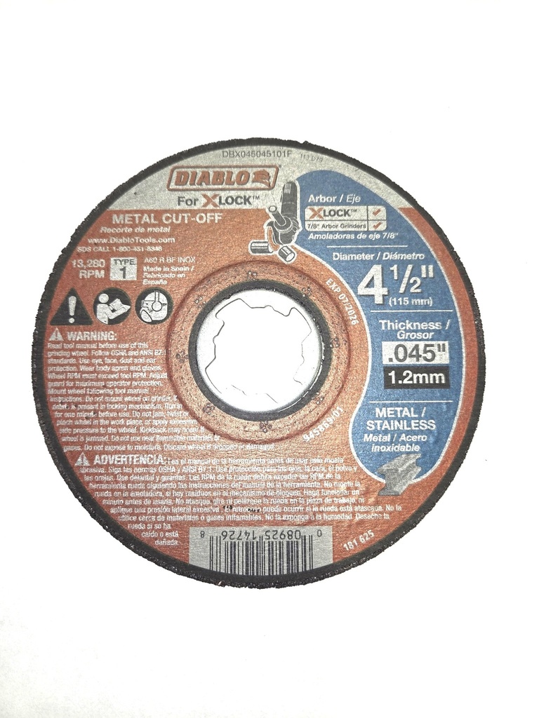 Diablo 4-1/2" X-Lock Cutting Wheel[53-W]