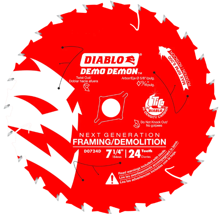 Diablo7-1/4" Demo Demo Circular Saw Blade[16-W]