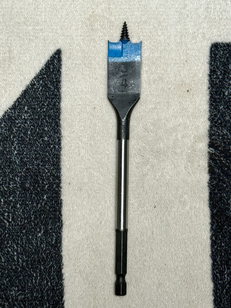 Trademark 3/4 x 6" Spade Bit with Drill Bit Tip
