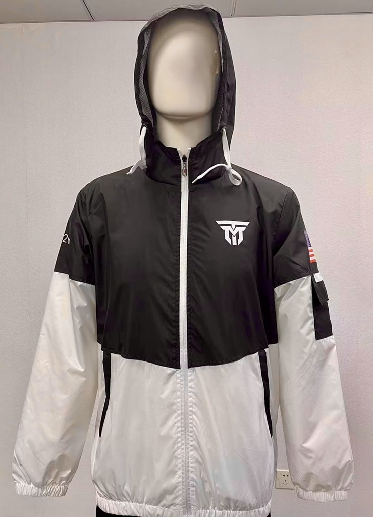 TM Light Zip-Up Windbreaker B&W (XL)