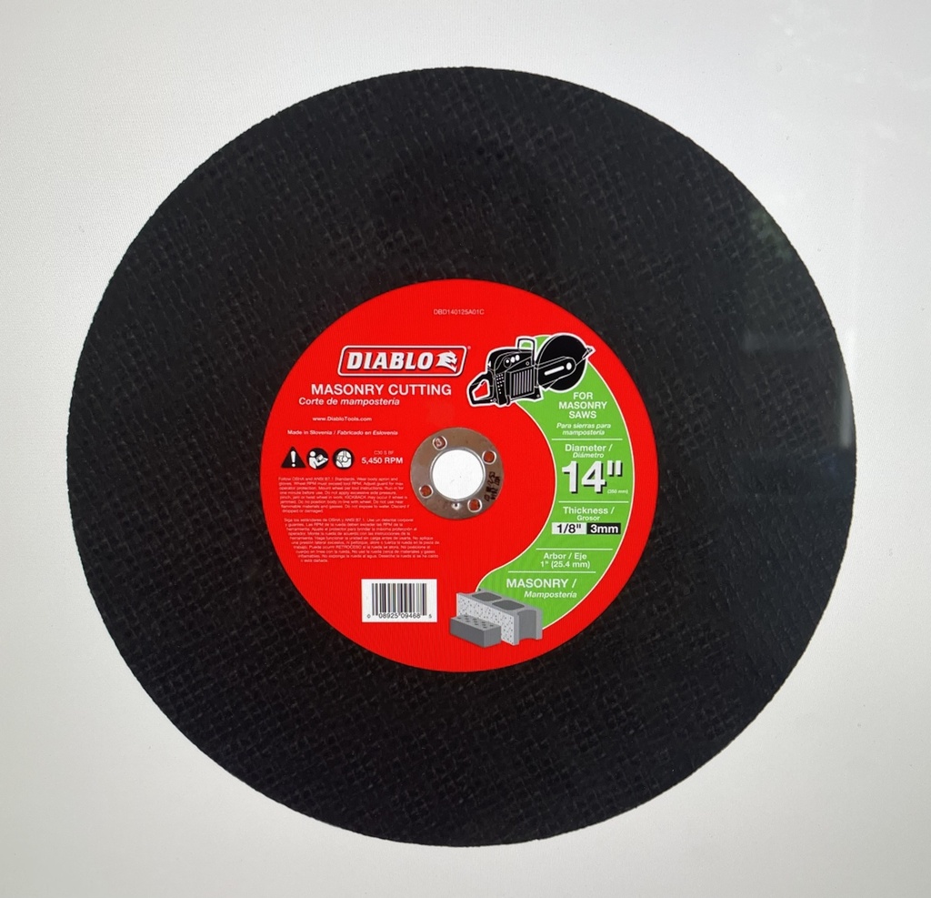 Diablo: 14" Masonry High Speed Cut Off Disc 1 in.