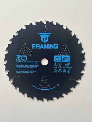 [TM71424] Trademark 7-1/4" 24 Tooth Circular Saw Blade