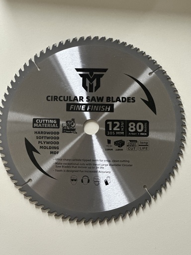 [TM1280] Trademark 12" 80 Tooth Miter Saw Blade