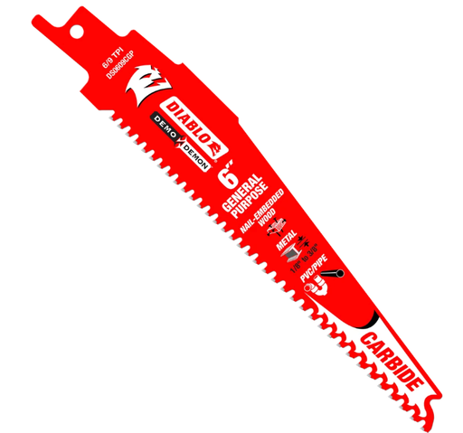 [DS0609CGP] Diablo Carbide Sawzall Blade Gen. Purpose 6/9 TPI