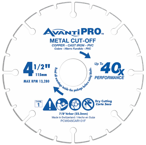 [A412MK] Avanti 4-1/2" Carbide Metal King Cutting Wheel 