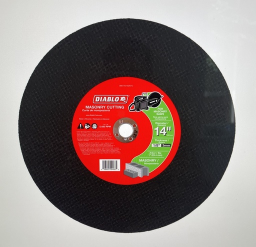 [DBD140125A01C] Diablo: 14" Masonry High Speed Cut Off Disc 1 in.