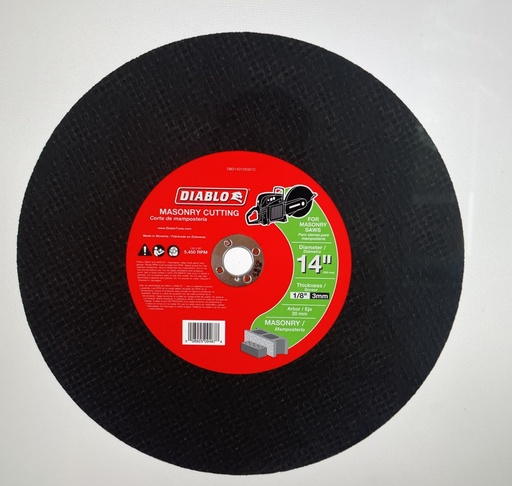 [DBD140125G01C] Diablo: 14" Masonry High Speed Cut Off Disc 20mm