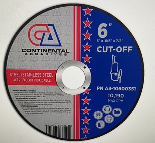 [A3-10600251] Continental 6" TYPE 1 CUT