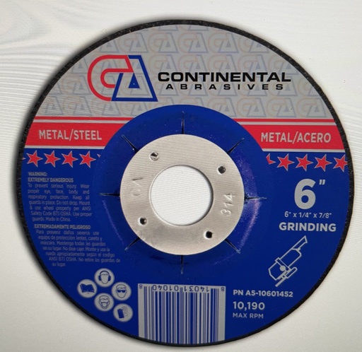[A4-10600252] Continental 6" Type 27 Cutting Wheel