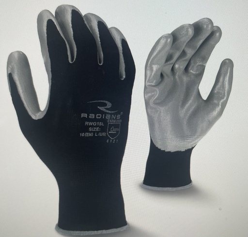 [RWG15M] RADIANS NITRILE COATED GLOVES (BLACK)