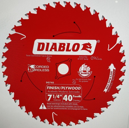 [D0740A] Diablo 7-1/4 40T Circ. Saw Blade