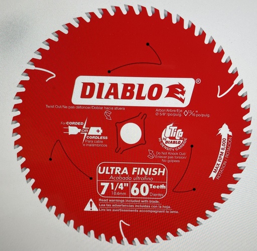 [D0760A] Diablo 7-1/4" 60T Circ. Saw Blade