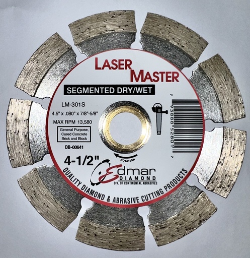 [LM-301S] Edmar 4-1/2" Segmented Diamond Blade