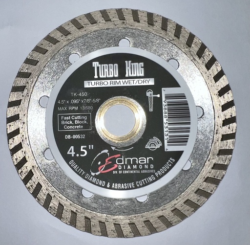 [TK-450] Edmar 4-1/2" Turbo Diamond Blade