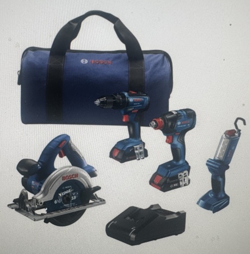 [GXL18V-4 (OUT OF STOCK)] Bosch 4 Piece Tool Kit